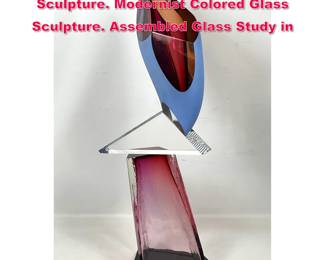 Lot 9 ROBERT DANE Studio Art Glass Sculpture. Modernist Colored Glass Sculpture. Assembled Glass Study in 