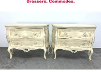 Lot 321 Pair French Style Bombay Chest Dressers. Commodes. 
