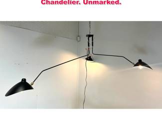 Lot 274 After Serge Mouille Ceiling Mount Chandelier. Unmarked.