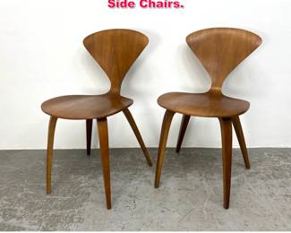 Lot 169 Pair Norman Cherner Walnut Side Chairs. 