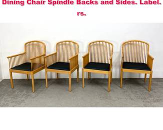 Lot 486 Set 4 STENDIG Andover Arm Dining Chair Spindle Backs and Sides. Label. rs. 