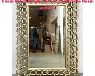 Lot 322 Contemporary Decorator Gold Tone Chain linked design mirror. Composite Resin material