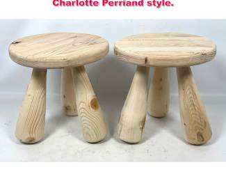 Lot 270 Pair Club Form Low Stools. Charlotte Perriand style. 