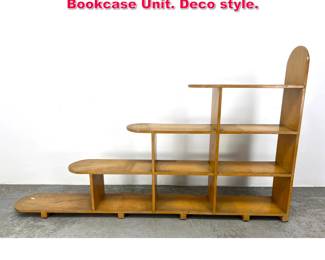 Lot 538 Four Tier Blond Wood Shelf Bookcase Unit. Deco style. 