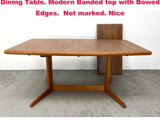Lot 435 Skovby Mobler style Danish Teak Dining Table. Modern Banded top with Bowed Edges. Not marked. Nice 