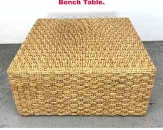Lot 221 Palacek Large woven Rattan Bench Table. 