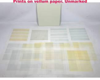 Lot 411 15 Agnes Martin offset lithograph Prints on vellum paper. Unmarked