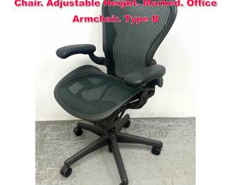Lot 515 HERMAN MILLER Aeron Desk Chair. Adjustable Height. Marked. Office Armchair. Type B