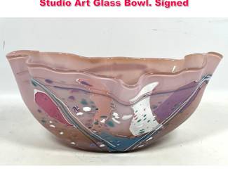 Lot 53 STEPHEN RICH NELSON American Studio Art Glass Bowl. Signed