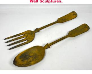 Lot 188 Metal Decorative Fork and Spoon Wall Sculptures. 