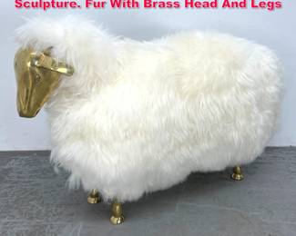 Lot 218 FrancoisXavier Lalanne Style Sheep Sculpture. Fur With Brass Head And Legs
