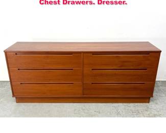 Lot 402 Danish Teak Modern Credenza. Low Chest Drawers. Dresser. 