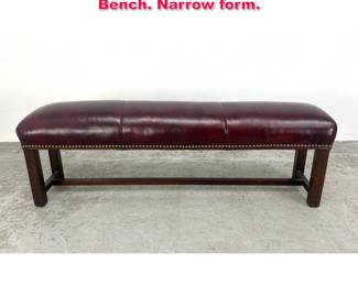Lot 335 Old Hickory Tannery Leather Top Bench. Narrow form. 
