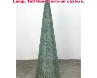 Lot 12 Stacked Fragmented Glass Floor Lamp. Tall Cone Form on casters. 