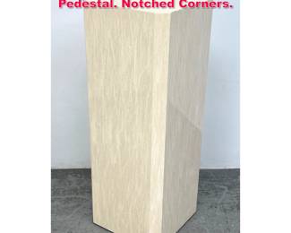 Lot 283 Tall Modernist Lacquered Display Pedestal. Notched Corners. 