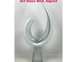 Lot 105 Large Renato Anatra Italian Murano Art Glass Bird, Signed