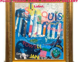 Lot 249 St Louis Symphony Orchestra Poster. Framed. CAROL SCHWARTZ GALLERY Label. 