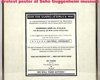 Lot 415 Guerilla Girls Original 1992 flyer protest poster at Soho Guggenheim museum