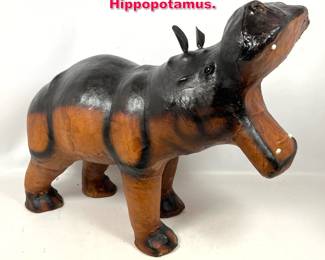 Lot 18 Large Leather Figure of Hippo Hippopotamus. 