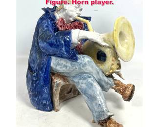 Lot 305 1955 Calavulti Pezzo Unico Pottery Figure. Horn player. 