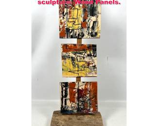 Lot 187 Dennis Sakelson Painted Totem sculpture. Wood Panels. 