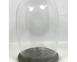 Lot 43 Glass Cloche Dome on Stone Base. 