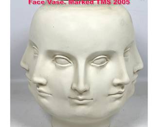 Lot 57 Fornasetti Style Perpetual Multiple Face Vase. Marked TMS 2005 