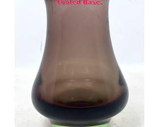 Lot 29 Smoked Glass Vase with Pale Green Footed Base. 