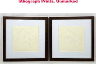 Lot 388 2pcs Fred Sandback offset lithograph Prints. Unmarked