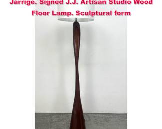 Lot 417 Leda Floor Lamps by Jacques Jarrige. Signed J.J. Artisan Studio Wood Floor Lamp. Sculptural form