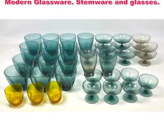 Lot 580 33 pcs Russel Wright American Modern Glassware. Stemware and glasses. 