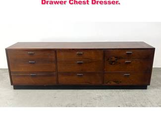 Lot 329 Mid Century Modern Rosewood 9 Drawer Chest Dresser. 