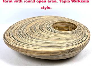 Lot 4 Contemporary Wood Vessel. Organic form with round open area. Tapio Wirkkala style. 