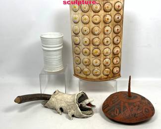 Lot 586 4pcs Studio Art Pottery. Vases, sculpture. 