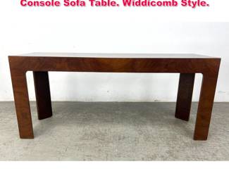 Lot 399 Mid Century Modern Burl Wood Console Sofa Table. Widdicomb Style. 