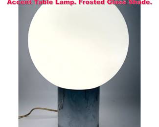 Lot 75 Modernist Chrome Glass Ball Shade Accent Table Lamp. Frosted Glass Shade. 