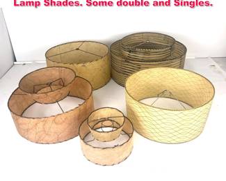 Lot 537 Collection 5 MCM Modernist Vellum Lamp Shades. Some double and Singles. 