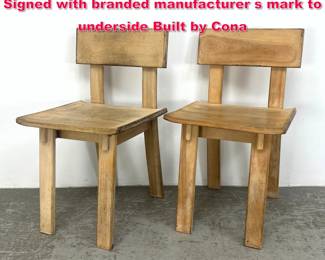 Lot 149 Pr Russel Wright Child s chairs, Signed with branded manufacturer s mark to underside Built by Cona