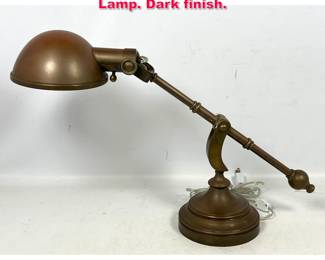 Lot 107 Classic Form Brass Desk Task Table Lamp. Dark finish. 
