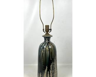 Lot 316 Tall Drip Glazed Pottery Table Lamp. 