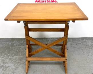 Lot 533 Small Size Artist Drafting Table. Adjustable. 