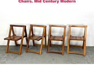 Lot 554 Set 4 Aldo Jacober Style Folding Chairs. Mid Century Modern 