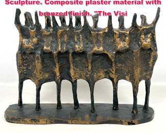Lot 175 KRISHNA REDDY Brutalist Figural Sculpture. Composite plaster material with bronzed finish. The Visi