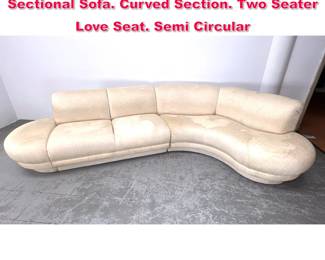 Lot 539 3pc Weiman Modernist Cloud Form Sectional Sofa. Curved Section. Two Seater Love Seat. Semi Circular 