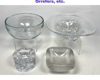 Lot 799 4pcs Mid Century Modern Crystal. Orrefors, etc.