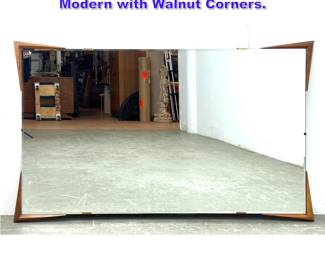 Lot 1130 Decorator Wall Mirror Mid Century Modern with Walnut Corners. 