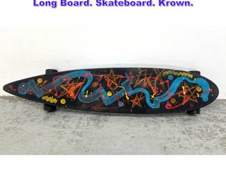 Lot 1188 Dennis Sakelson Hand Painted Long Board. Skateboard. Krown. 