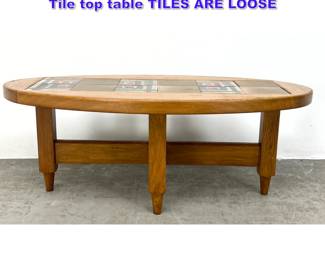 Lot 609 GUILLERME et CHAMBRON Oak and Tile top table TILES ARE LOOSE 