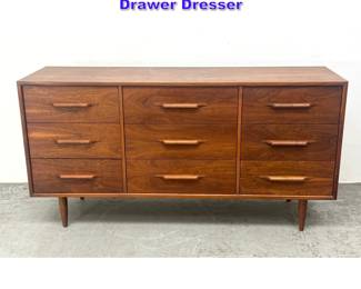 Lot 1117 Mid Century Modern Walnut 9 Drawer Dresser