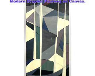 Lot 832 Mid Century Modern Abstract Modern Graphic Painting on Canvas. 
